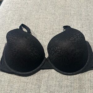 🤍PINK Victoria’s Secret Black Leopard Lace Wear Everywhere Lined T-Shirt Bra
